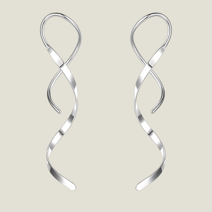 Silvervind - Moderna spiralformade örhängen i blankpolerat silver